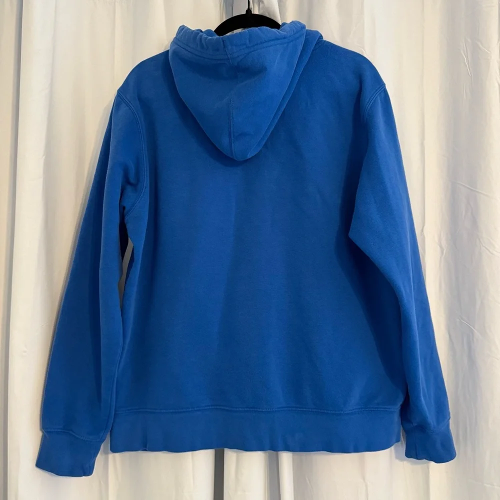 The North Face Blue Logo Hoodie Pullover Fleece Mens Medium - Picture 3 of 13